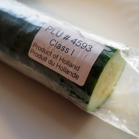 Cucumber with label