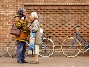Two women talking to each other