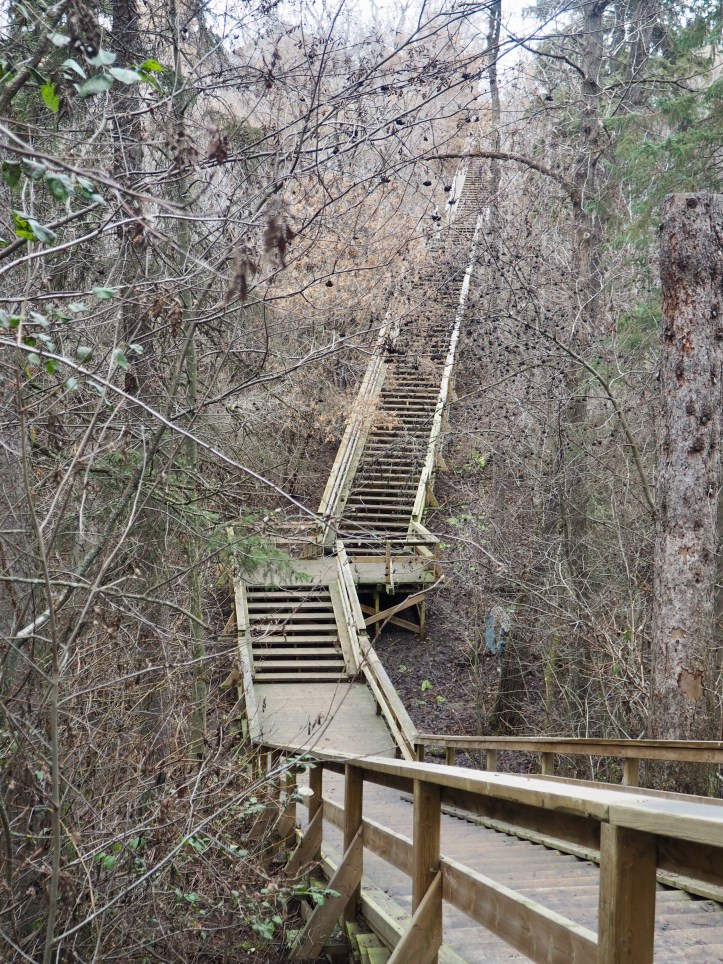 Very steep stairway