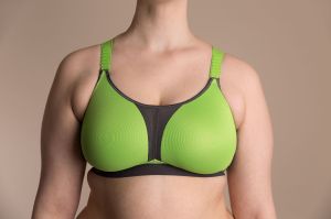 Green and black sports bra