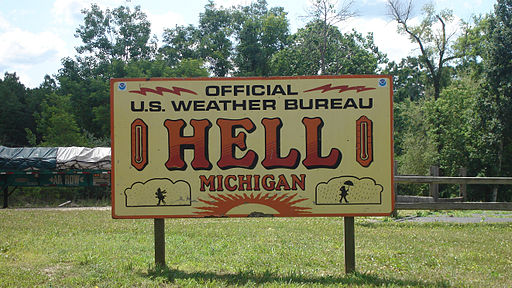 Sign, Hell Michigan