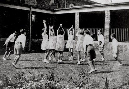 Children playing in school playground