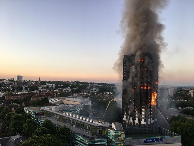Grenfell Tower Fire by Natalie Oxford via Wikimedia Commons (CC 4.0)